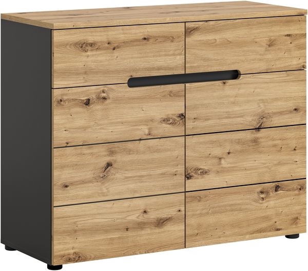 Kommode Canu Basaltgrau Artisan-Stil FSC-zertifiziert 100x81x40 cm