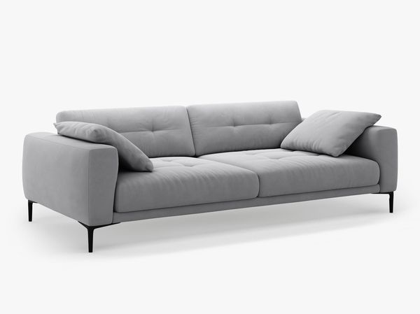 Micadoni Sofa Bemy 4-Sitzer Samt Grau Bild 2