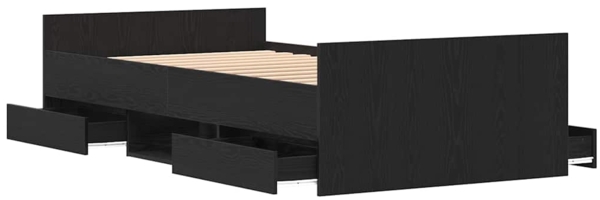 vidaXL Bettgestell Schwarz Eichen-Optik 100 x 200 cm Holzwerkstoff 3329326 Bild 4