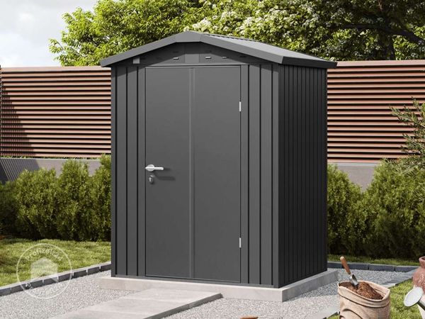 GFP Primeyard Gerätehaus Metall Gartenhaus 150x120x205 cm Geräteschuppen Satteldach anthrazit
