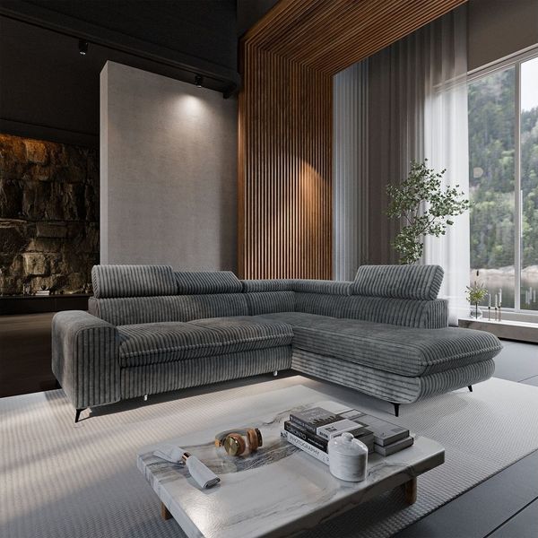 Masseno Ecksofa VELISS mit Schlaffunktion L-Form, Sofa mit Bettkasten