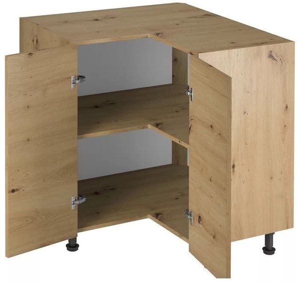 ROYAL24_MARKT Eckunterschrank - Platzsparender Eckunterschrank für jede Küche (Eckunterschrank, 1-St, Premium - Langen) Hochwertig - Modern - Exklusiv.