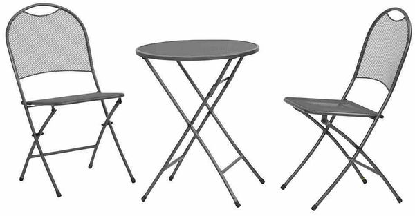 MWH Café Latte Balkon-Set - 2 Sessel & Tisch 60 cm