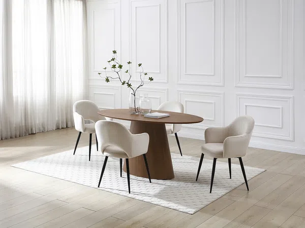 Vente-unique - ANTELADA Esstisch Holz, Platte Braun - B 90 cm x H 76,5 cm x L 160 cm