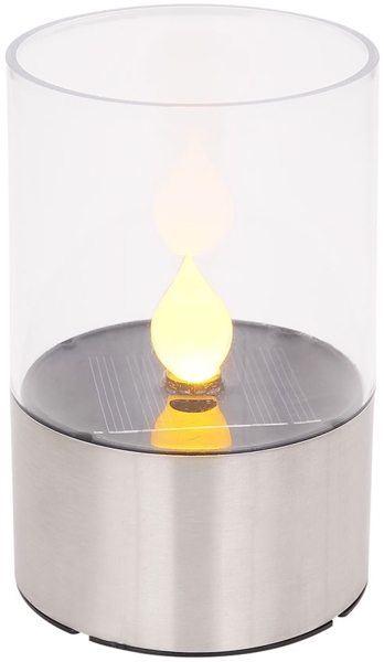 LED Solarleuchte, Feuereffekt, Edelstahl Kunststoff, H 11 cm