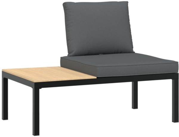 vidaXL Gartenbank mit Kissen Schwarz Aluminium 4008571