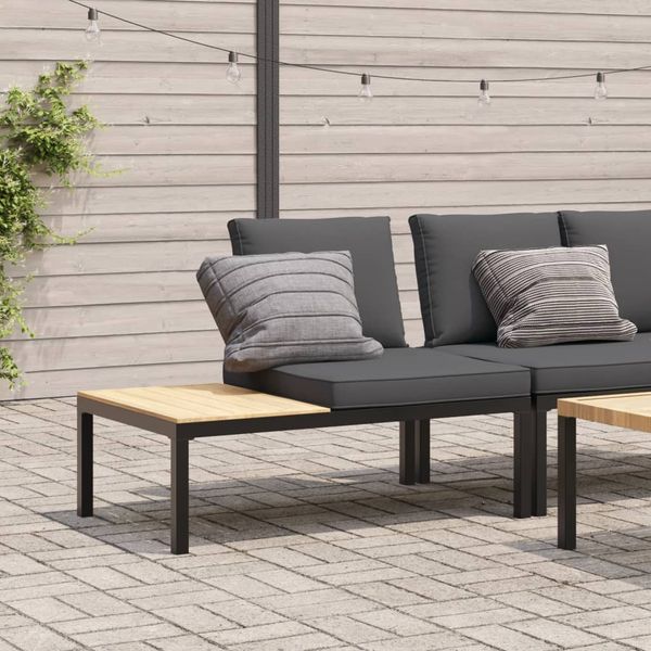 vidaXL Gartenbank mit Kissen Schwarz Aluminium 4008571