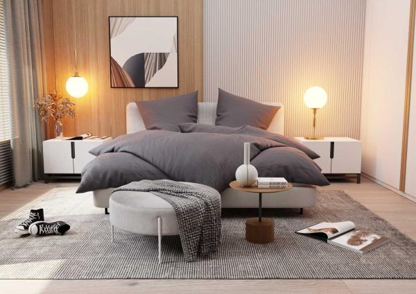 Mako Satin Damast Bettwäsche Fischgrät dunkelblau Garnitur 155x220 + 80x80