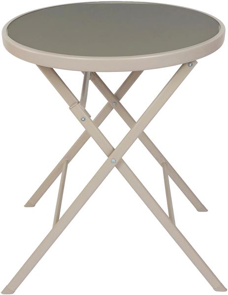 HOME DECO FACTORY, HDO0302, Tisch Modell Elba Beige, Gartenmöbeltisch, Möbel, Gartenmöbel, Tisch für den Außenbereich, 60 x 71 x 60 cm, zum Zusammenbauen, Beige