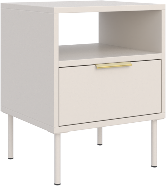 Selsey 'Vena' – Nachttisch mit Schublade und Nische, Kaschmir, 45 cm