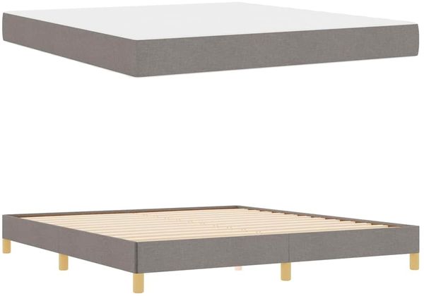 vidaXL Boxspringbett mit Matratze Taupe 180 x 200 cm Stoff 3398588 Bild 6