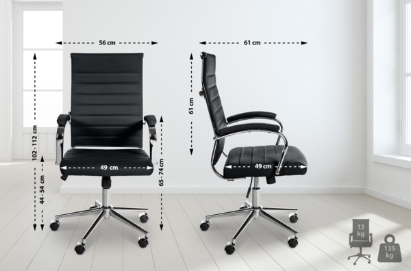 CLP Bürostuhl Mollis Echtleder,schwarz Bild 2