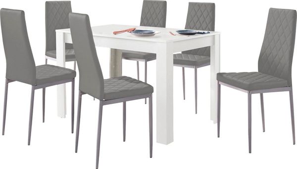 OTTO home Essgruppe Tisch, Stuhl, (Set, 5-tlg, 5tlg. Set. Tisch 120 cm plus 4 Stühle), Tisch 120 cm, 4 Stühle in Lederoptik