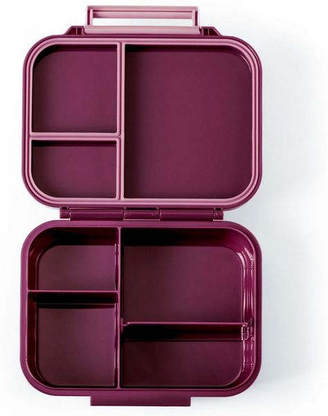 LEKKABOX Lunchbox Mini Kinder Bentobox, 3 Fächer - Brotdose Vesperdose Brotbüchse, Für feuchte Lebensmittel auslaufsicher, inkl. extra Trenner