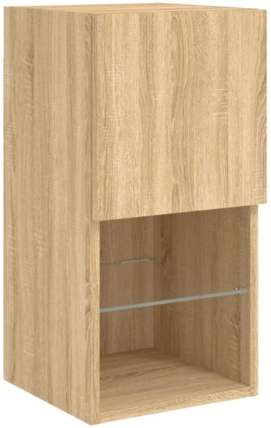 vidaXL 4-tlg. TV-Wohnwand mit LED-Leuchten Sonoma-Eiche 3216571 Bild 5