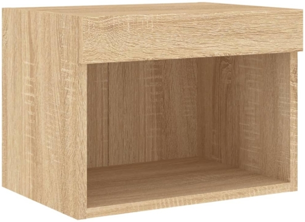 vidaXL 4-tlg. TV-Wohnwand mit LED-Leuchten Sonoma-Eiche 3216571 Bild 2
