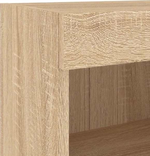 vidaXL 4-tlg. TV-Wohnwand mit LED-Leuchten Sonoma-Eiche 3216571 Bild 3