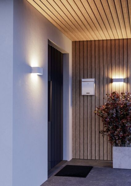 EGLO Wandleuchte SANIA-Z Wandlampe - Alu, Stahl - LED - 1X10W - IP55, Bluetooth, CCT - über Fernbedienung, Dimmfunktion, Farbwechsel, Memoryfunktion, Nachtlichtfunktion, RGB, Weckerfunktion, dimmbar über Fernbedienung, mehrere Helligkeitsstufen, LED fe...