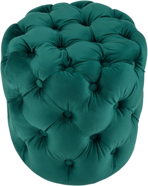 CLP Sitzhocker Drancy Samt mit Zierknöpfen,dunkelgrün M