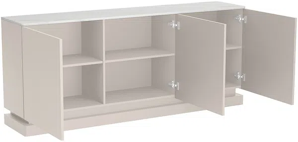 Vente-unique - DEVIKA Sideboard Holz, Platte BeigeWeiß - B 40 cm x H 80 cm x L 189,6 cm Bild 6