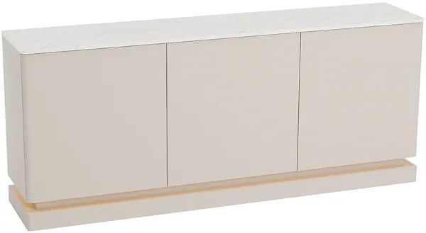 Vente-unique - DEVIKA Sideboard Holz, Platte BeigeWeiß - B 40 cm x H 80 cm x L 189,6 cm Bild 4