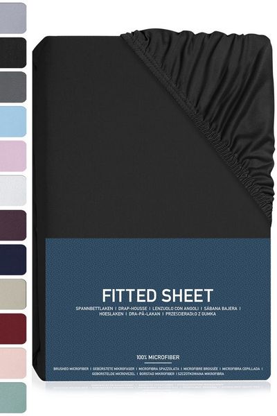 BRB HOME Spannbettlaken Spannbettlaken Gebürstete Mikrofaser, Polyester, Gummizug: Rundum, (1 Stück), Polyester für Boxspringbett und Topper bis 35 cm