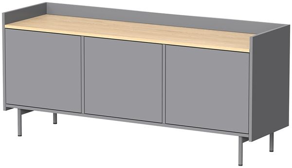 Lowboard Velina Grau 140 x 63 cm mit 3 Türen Vicco