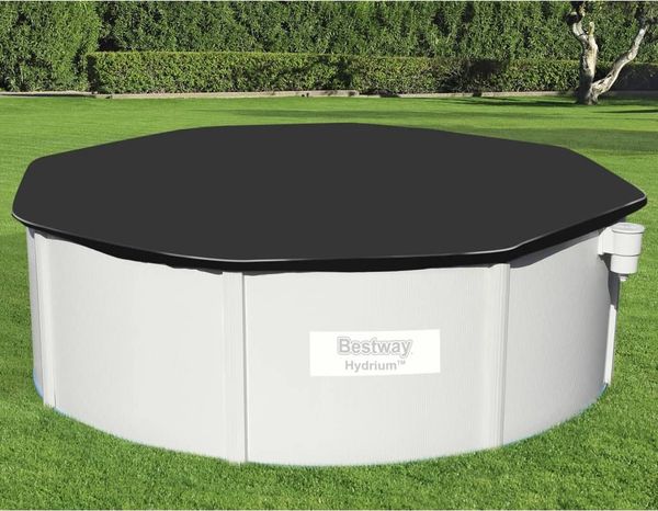 Bestway Poolabdeckung Flowclear, PVC schwarz, Ø 401 cm