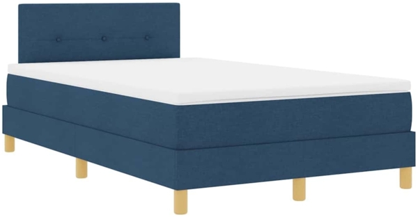 vidaXL Boxspringbett mit Matratze mit Matratze Blau 120 x 190 cm Stoff 3338908 Bild 1