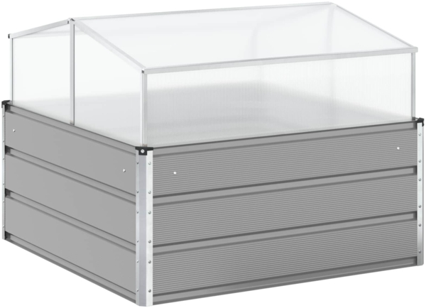 vidaXL Pflanzkübel Hellgrau 100 x 100 x 77 cm Verzinkter Stahl 42018179