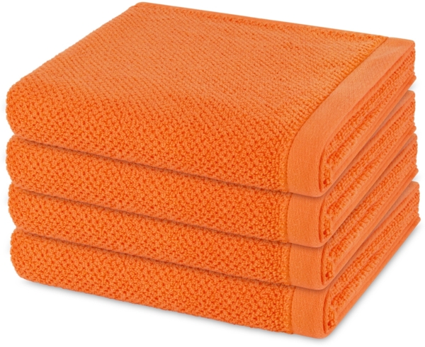 Möve Bliss 4 tlg. Frottier-Set - 4 X Handtuch (50 X 100cm) - 500 - Orange