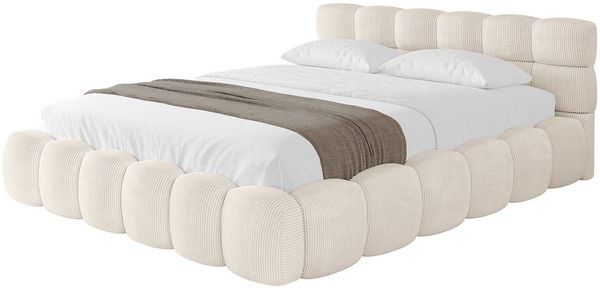 ALTDECOR Polsterbett LEYA-v1 (Polsterbett mit Bettkasten und Lattenrost, Boxbett mit Matratze), Doppelbett mit Stauraum, Bett mit Kopfteil