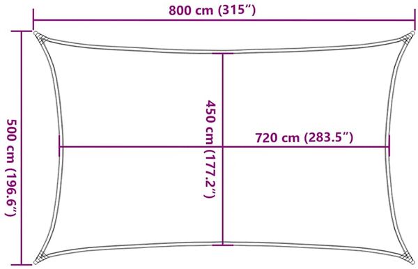 vidaXL Sonnensegel 160 g/m² Taupe 5x8 m HDPE 311413 Bild 10