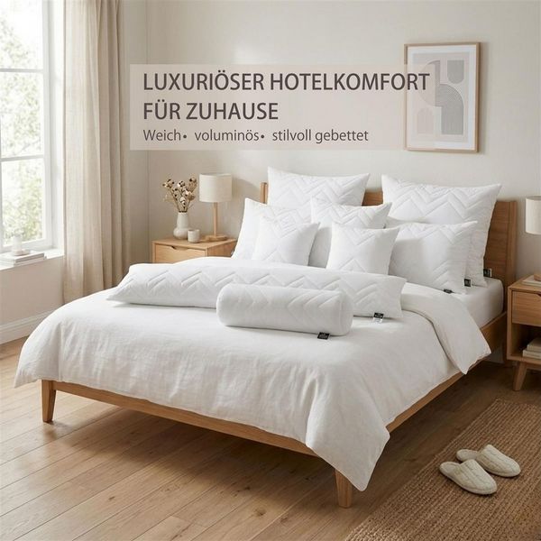SEI Design Microfaserkissen Mikrofaser 140x40 - NORDIC Collection, Füllung: Polyester, Bezug: Microfaser, Seitenschläfer, Rückenschläfer, Bauchschläfer, 95°C waschbar