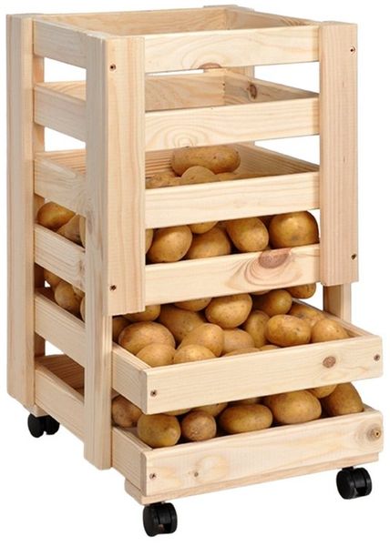 Gravidus Kartoffelkiste Holz Vorratskiste für Obst & Kartoffeln