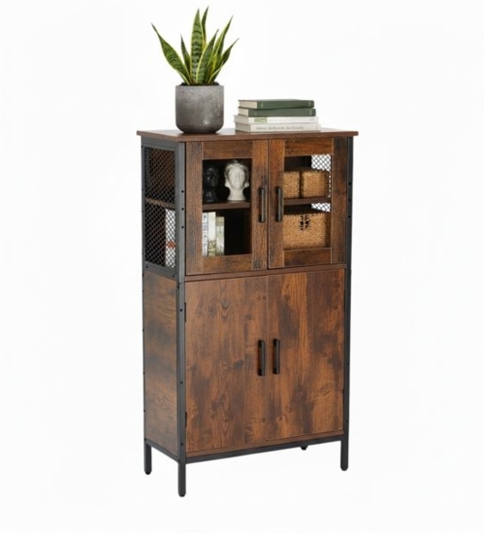 Küchenschrank Industrial mit Glastüren 10052015