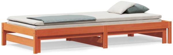 vidaXL Tagesbett Ausziehbar Wachsbraun 80x200 cm Massivholz Kiefer 844403