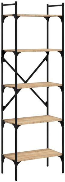 vidaXL Bücherregal 5 Fächer Sonoma-Eiche 56x31,5x174 cm Holzwerkstoff 833344 Bild 2