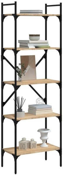 vidaXL Bücherregal 5 Fächer Sonoma-Eiche 56x31,5x174 cm Holzwerkstoff 833344 Bild 3