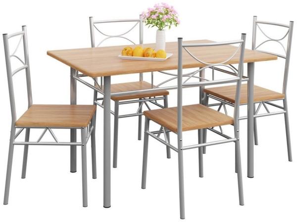 Casaria Esstisch Küchentisch mit 4 Stühlen Esszimmergruppe Essgruppe Küche Tisch Stuhl Set buche Bild 5