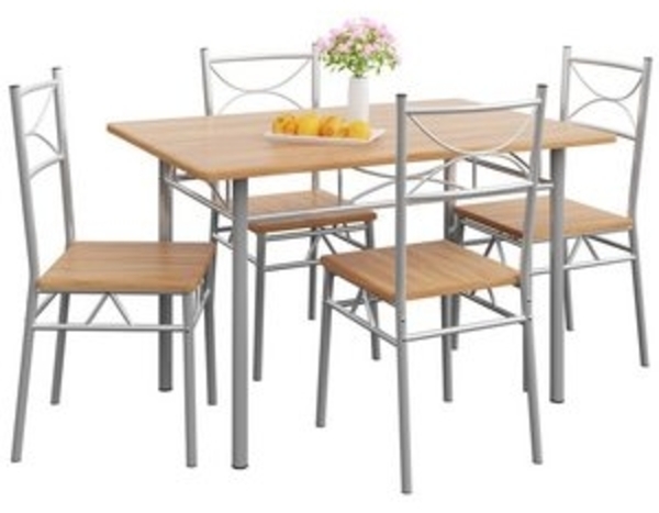 Casaria Esstisch Küchentisch mit 4 Stühlen Esszimmergruppe Essgruppe Küche Tisch Stuhl Set buche Bild 6