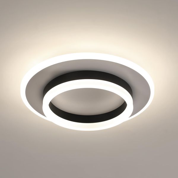 Goeco LED Deckenlampe Innen, Ø30 CM 28W 3150LM 4500K Modern Rund Deckenleuchte aus Acryl, LED Lampen Deckenbeleuchtung Neutrales Licht für Schlafzimmer, Wohnzimmer, Flur, Küche, Weiß