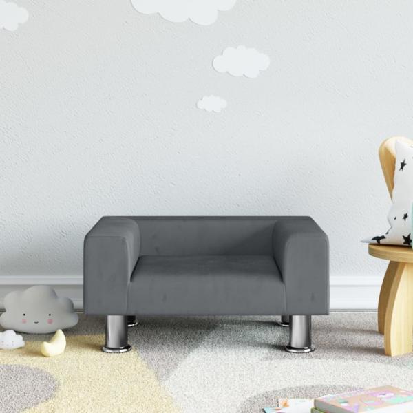 vidaXL Kindersofa Dunkelgrau 50x40x26,5 cm Samt 3196338