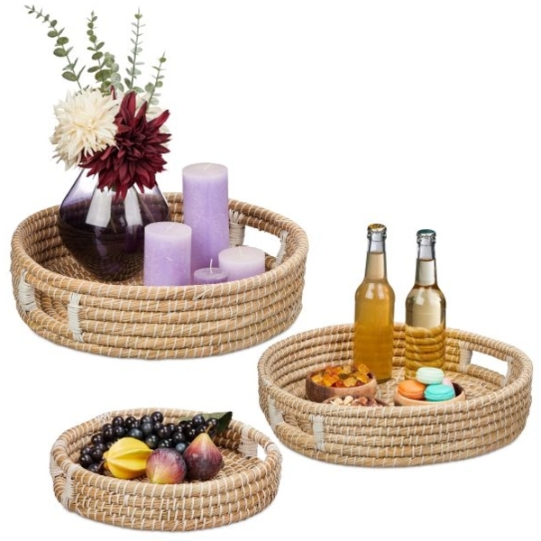 Serviertablett 3er Set rund