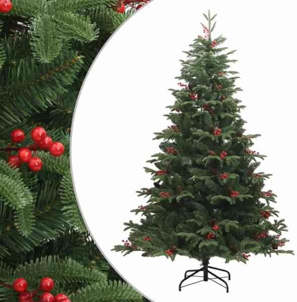 vidaXL Künstlicher Weihnachtsbaum Klappbar mit Zapfen & Beeren 240 cm 358378