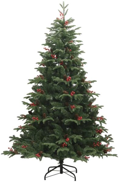 vidaXL Künstlicher Weihnachtsbaum Klappbar mit Zapfen & Beeren 240 cm 358378