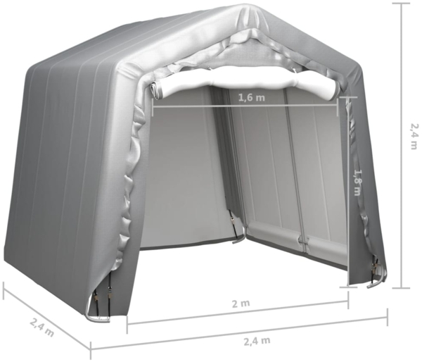 vidaXL Lagerzelt 240x240 cm Stahl Grau 3079584 Bild 4