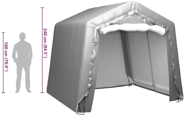 vidaXL Lagerzelt 240x240 cm Stahl Grau 3079584 Bild 5