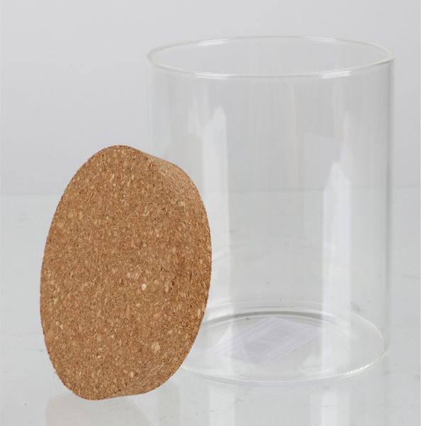 Vorratsglas 370ml mit Korkdeckel | Glasbehälter zur Aufbewahrung von Gewürzen, Lebensmitteln & Deko | Nachhaltiges Aufbewahrungsglas aus Glas und Kork