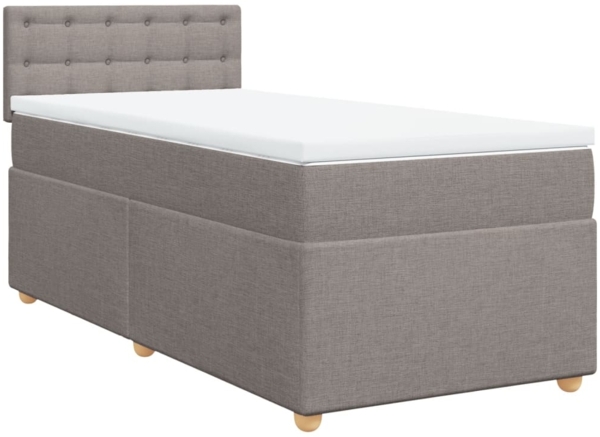 vidaXL Boxspringbett mit Matratze Taupe 90x200 cm Stoff 3288881 Bild 2